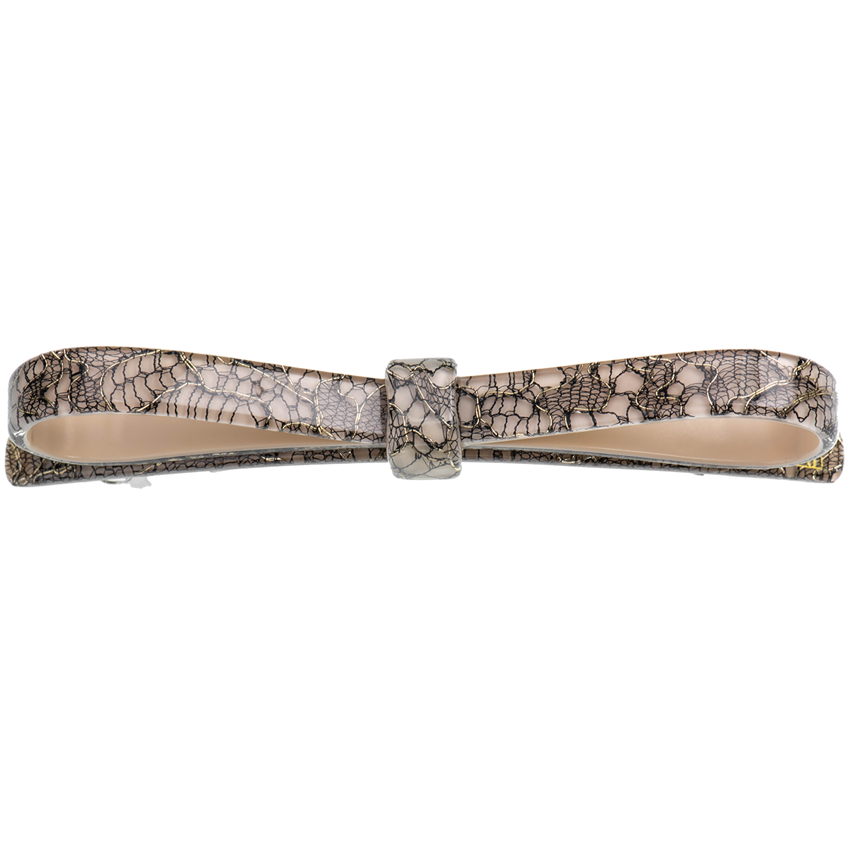 Image of Thin long Bow clip Beige lace from Bon Dep Icons