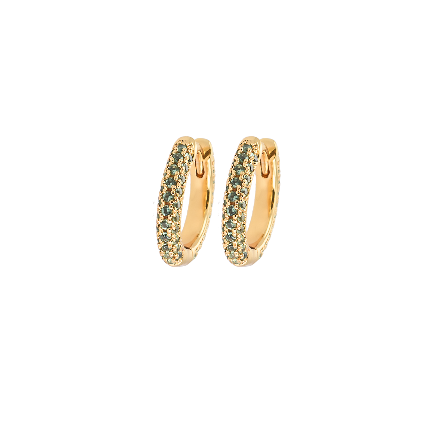 Image of Small stone covered hoops Mint from Emilia by Bon Dep