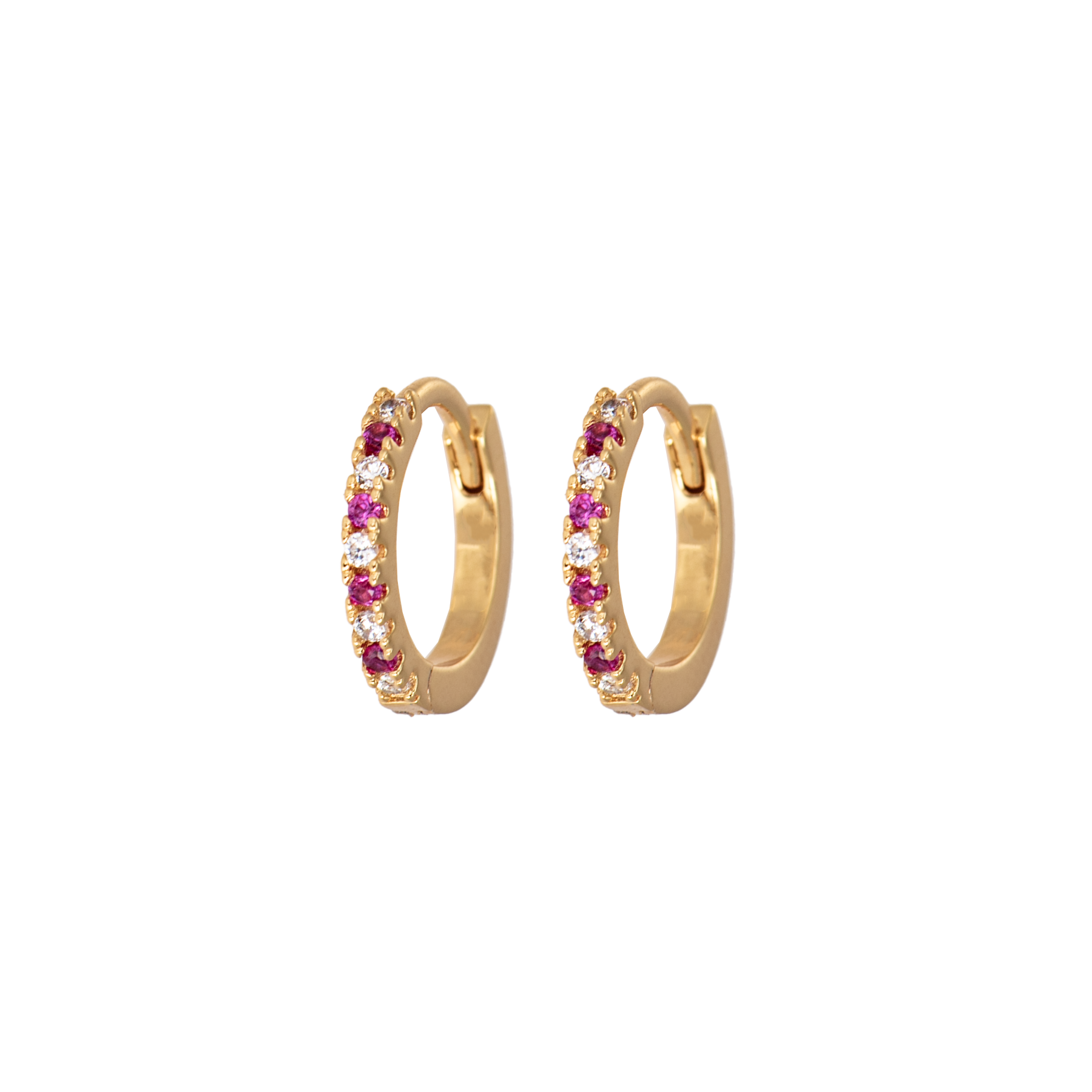 Image of Small hoops Cerise & White from Emilia by Bon Dep