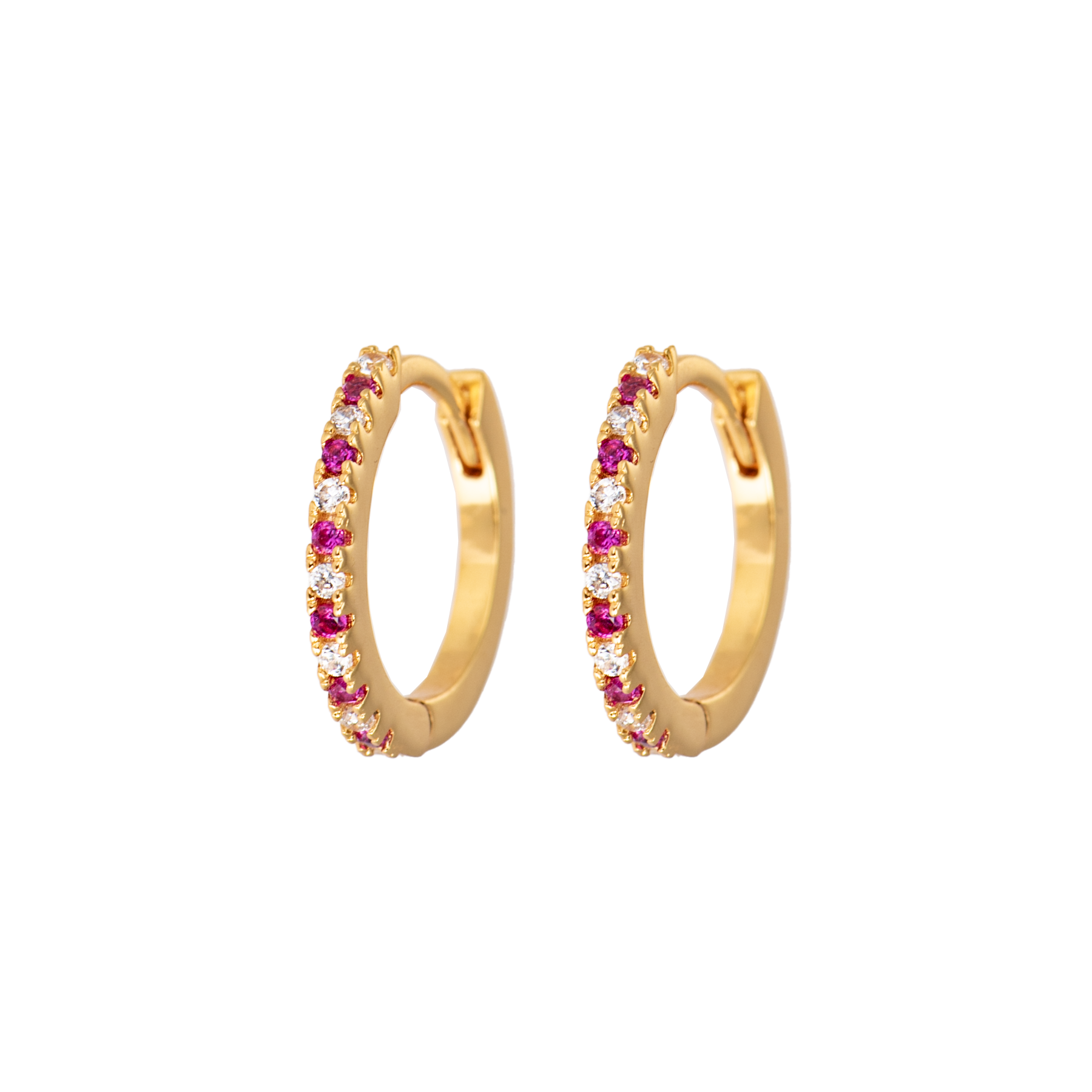 Image of Medium hoops Cerise & White from Emilia by Bon Dep