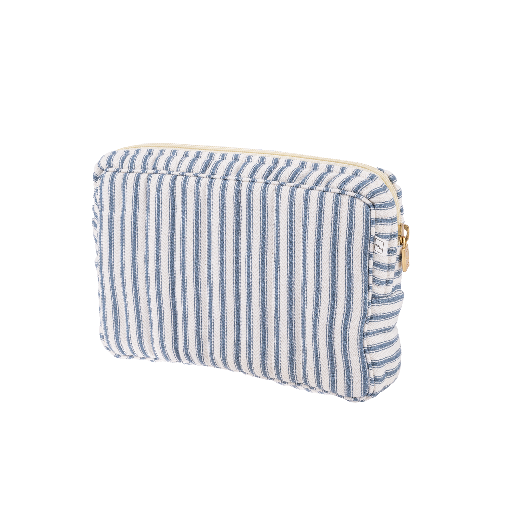 Image of Pouch small mw Ticking stripe blue from Bon Dep Essentials