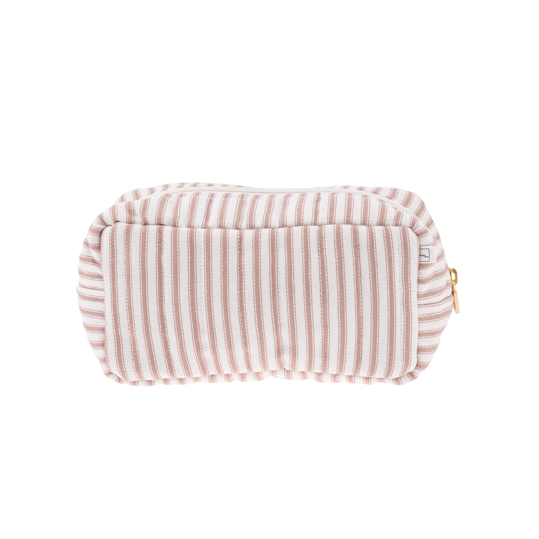 POUCH XS SQUARE MW TICKING STRIPE DUSTY PINK