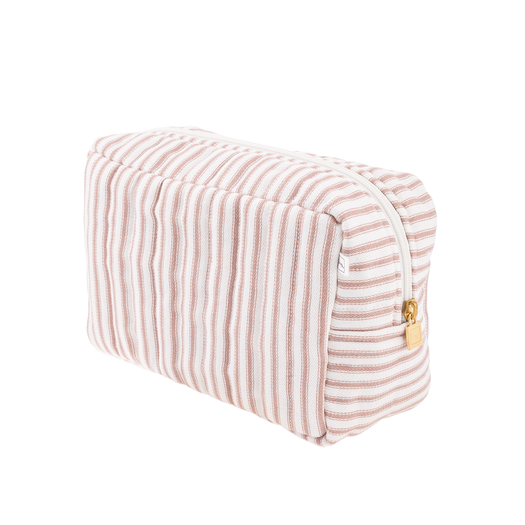 Image of Pouch square mw Ticking stripe dusty pink from Bon Dep Essentials