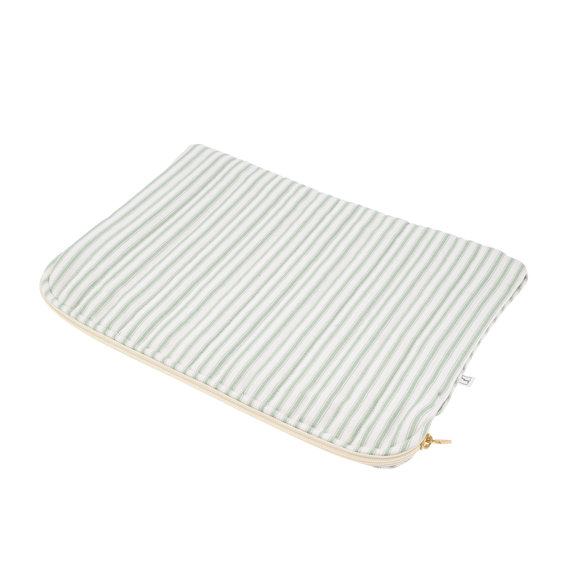 Image of Mac cover mw Ticking stripe dusty green from Bon Dep Essentials