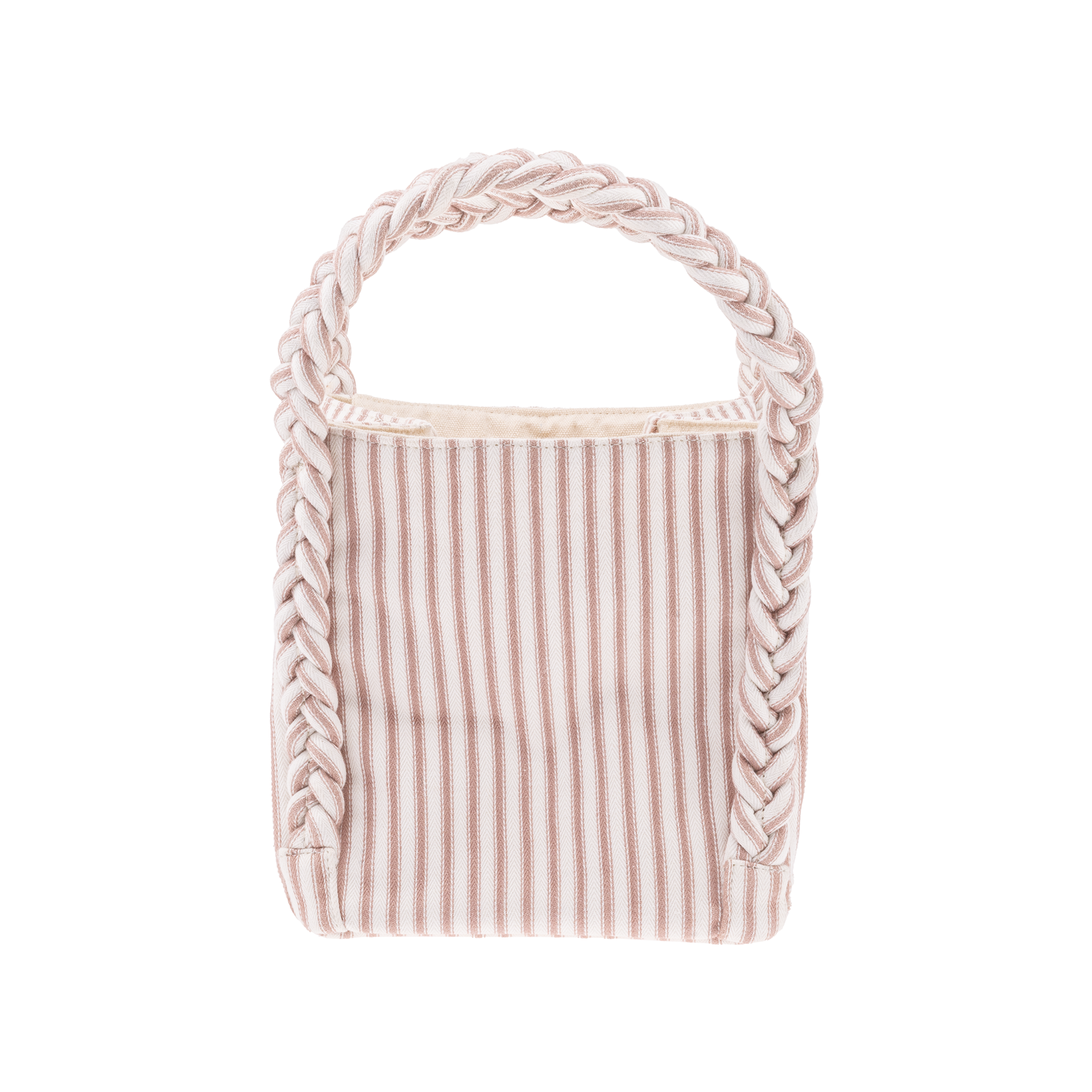 Image of Small shopper mw Ticking fabric dusty pink from Bon Dep Essentials