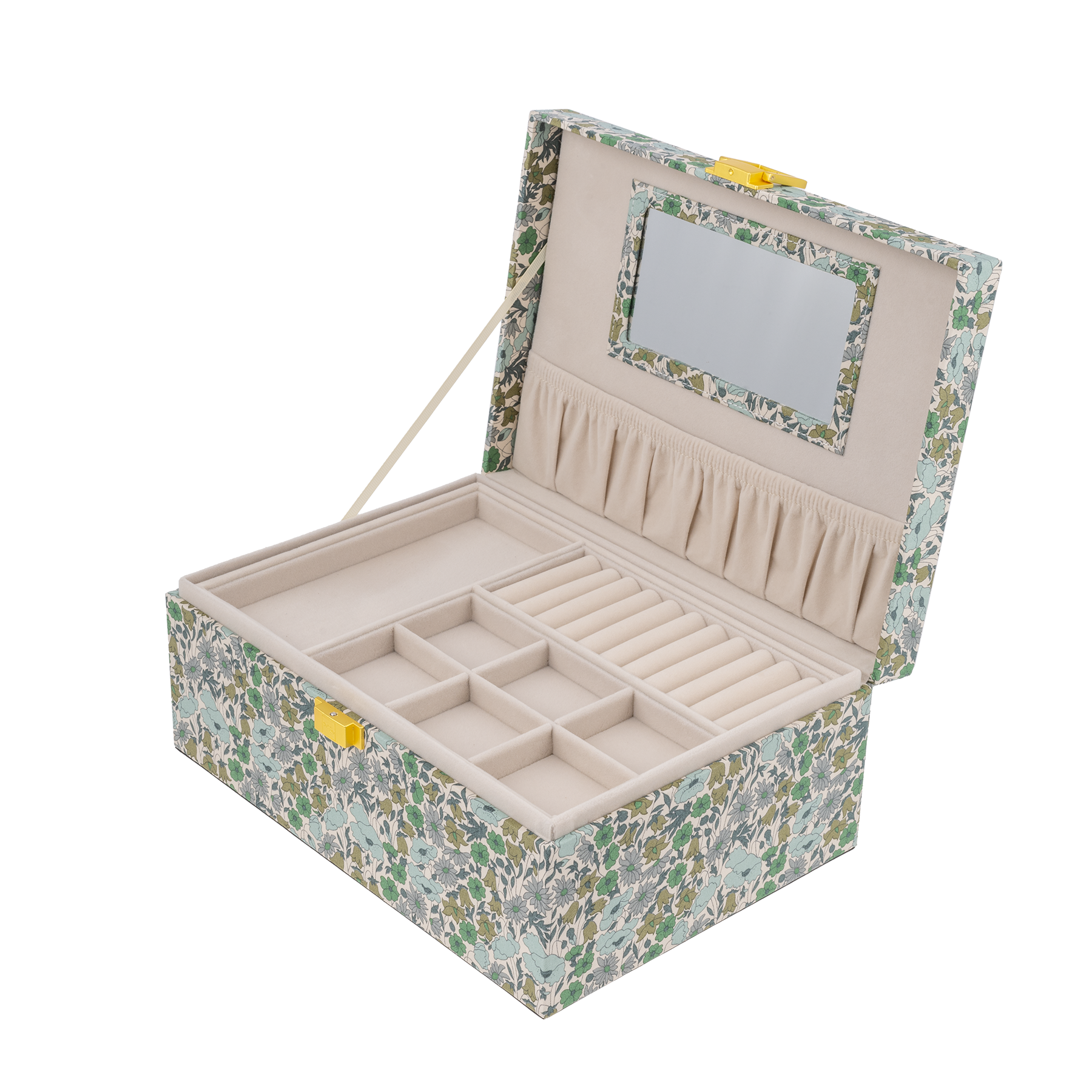 JEWELRY BOX SQUARE MW LIBERTY POPPY AND DAISY TEAL