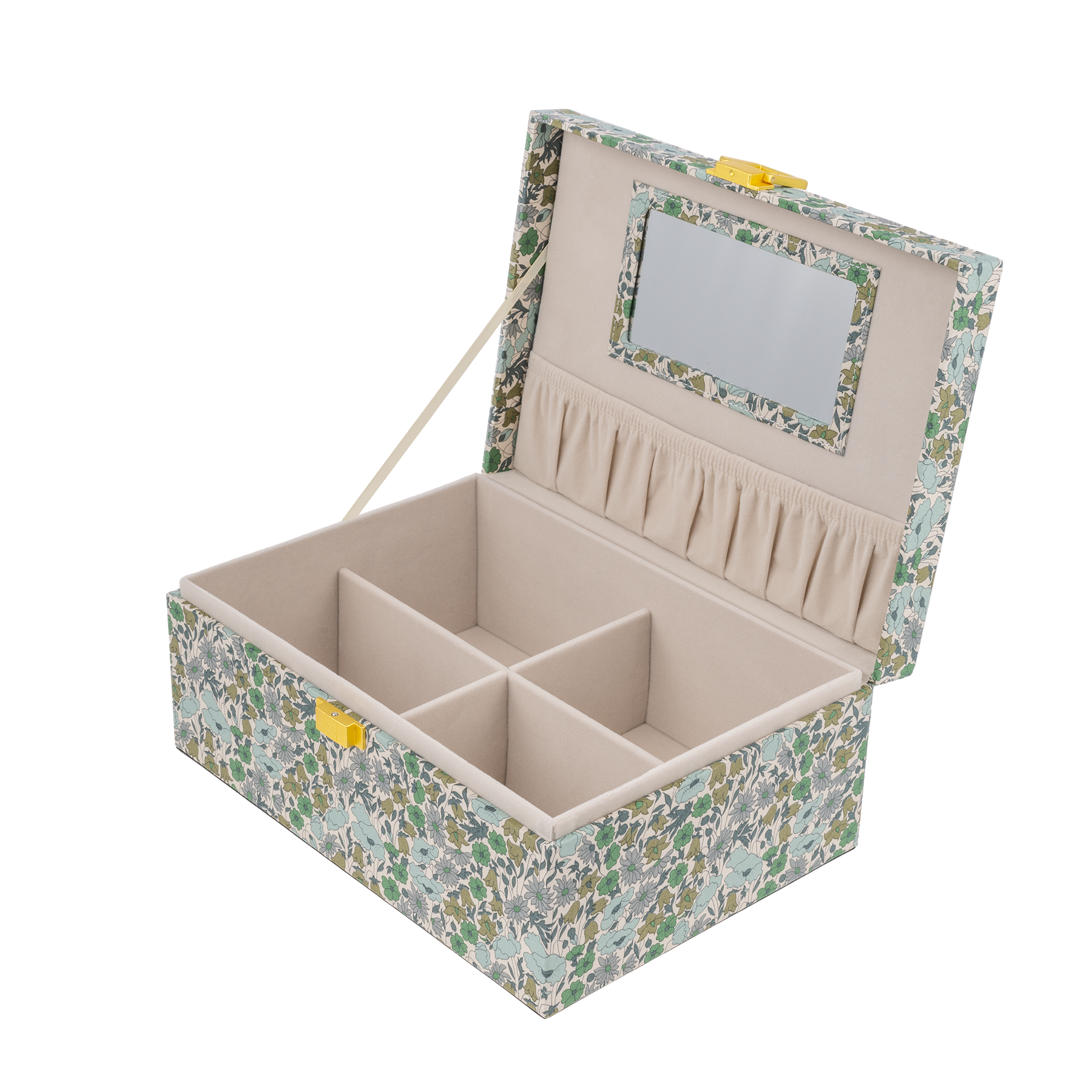 JEWELRY BOX SQUARE MW LIBERTY POPPY AND DAISY TEAL