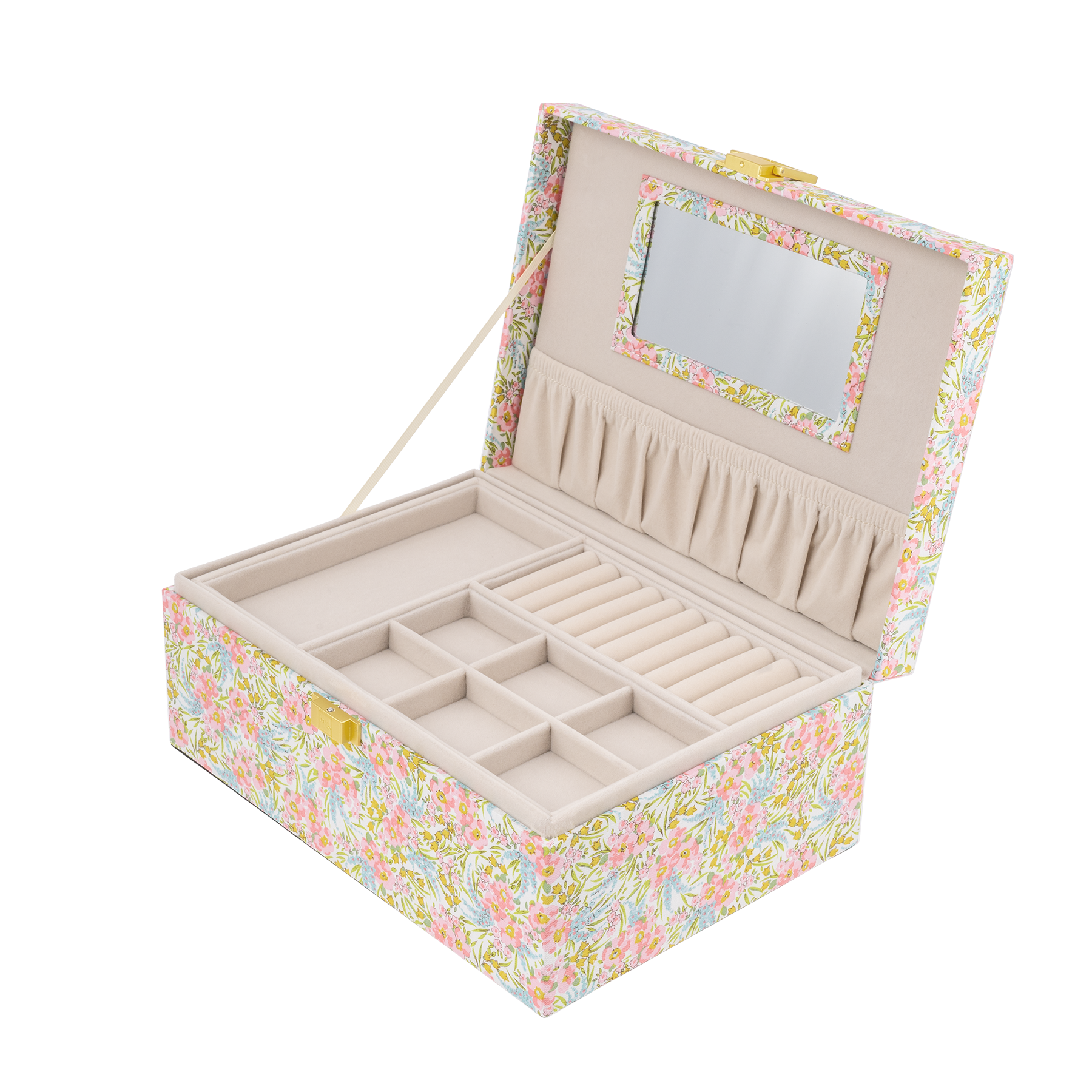 JEWELRY BOX SQUARE MW LIBERTY SWIRLING PETALS PINK