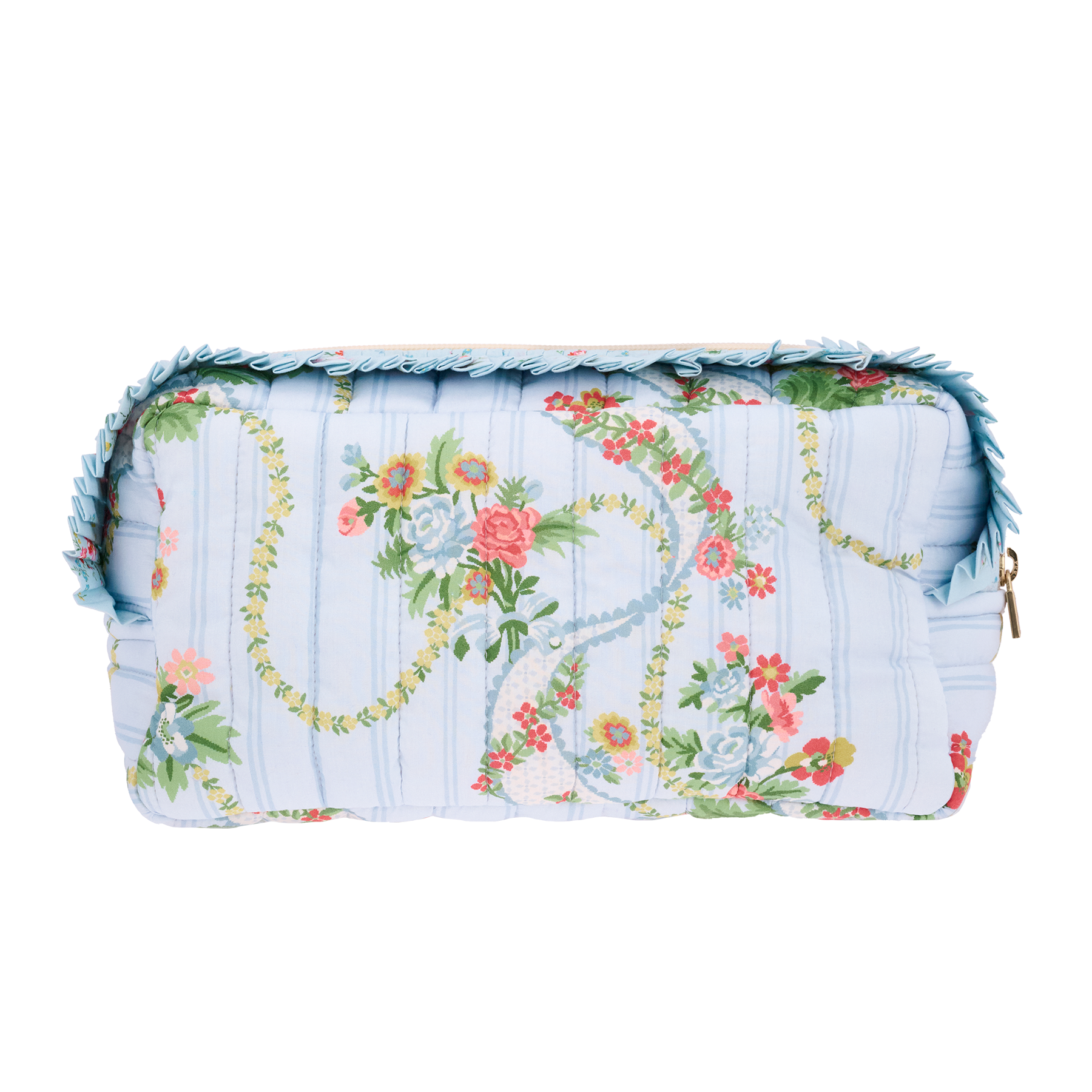 POUCH SQUARE RUFFLES MW LIBERTY RIBBON CASADE