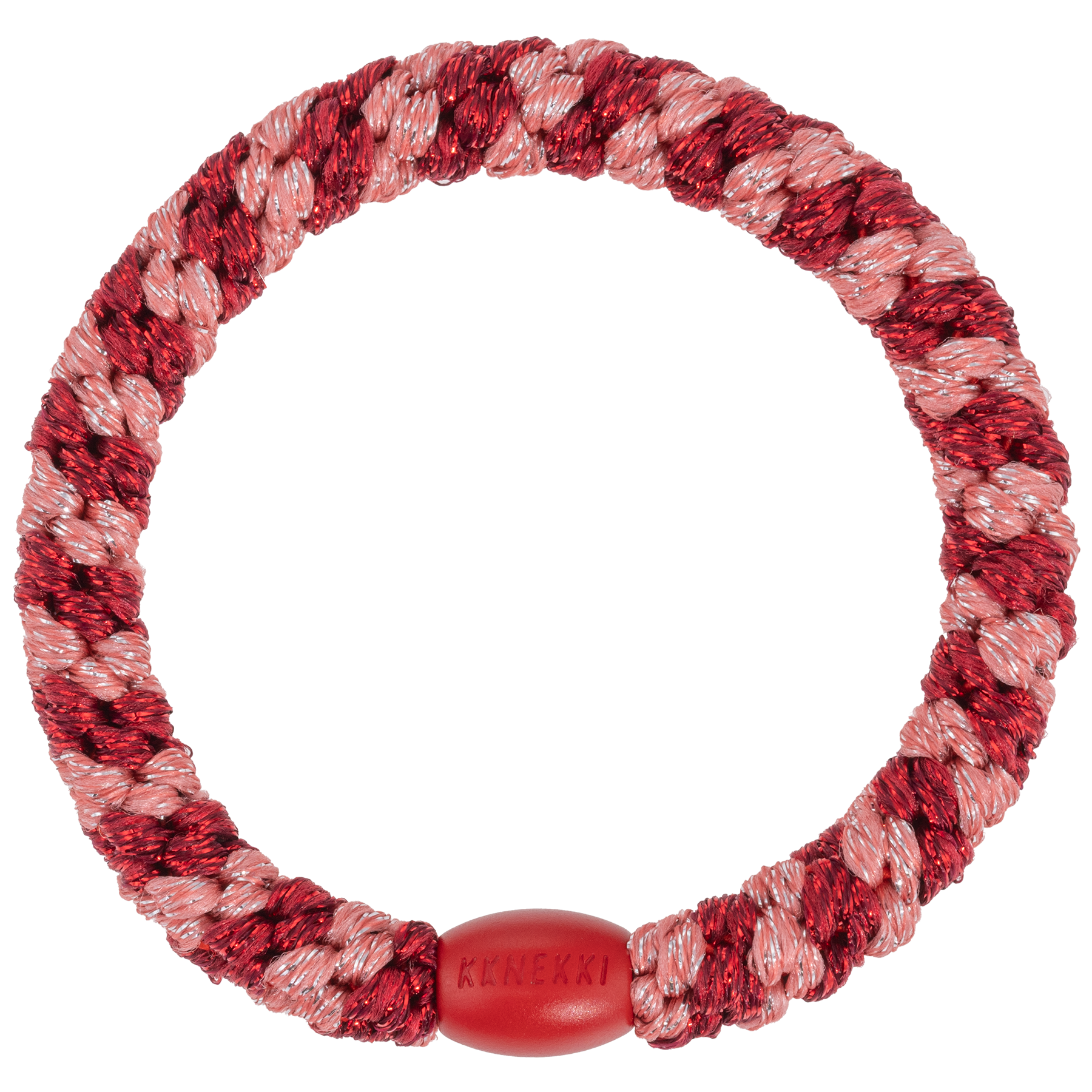 Image of Kknekki Coral bordeaux glitter stripe  from Kknekki original hair ties