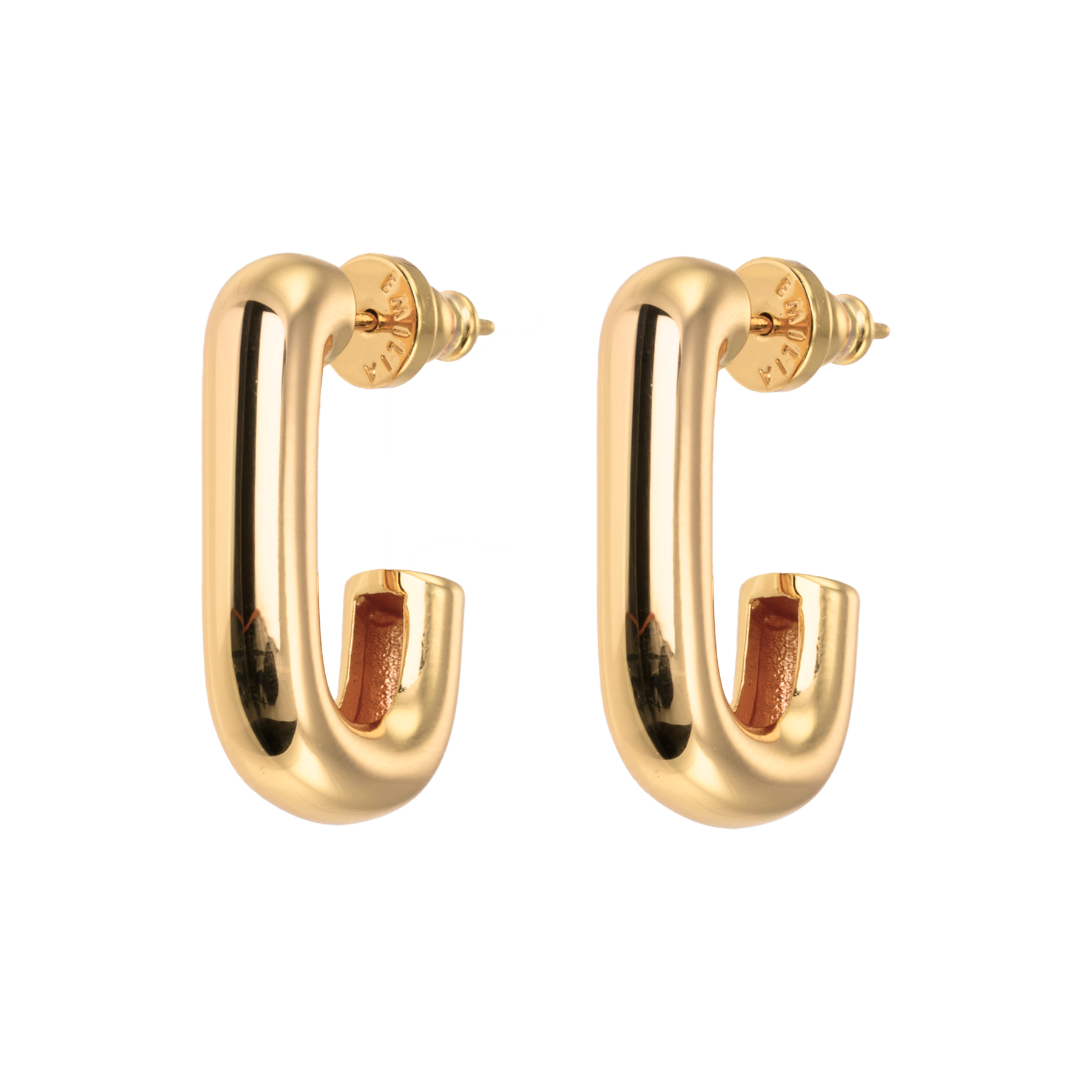 Image of Square Chunky hoops Gold from Emilia by Bon Dep