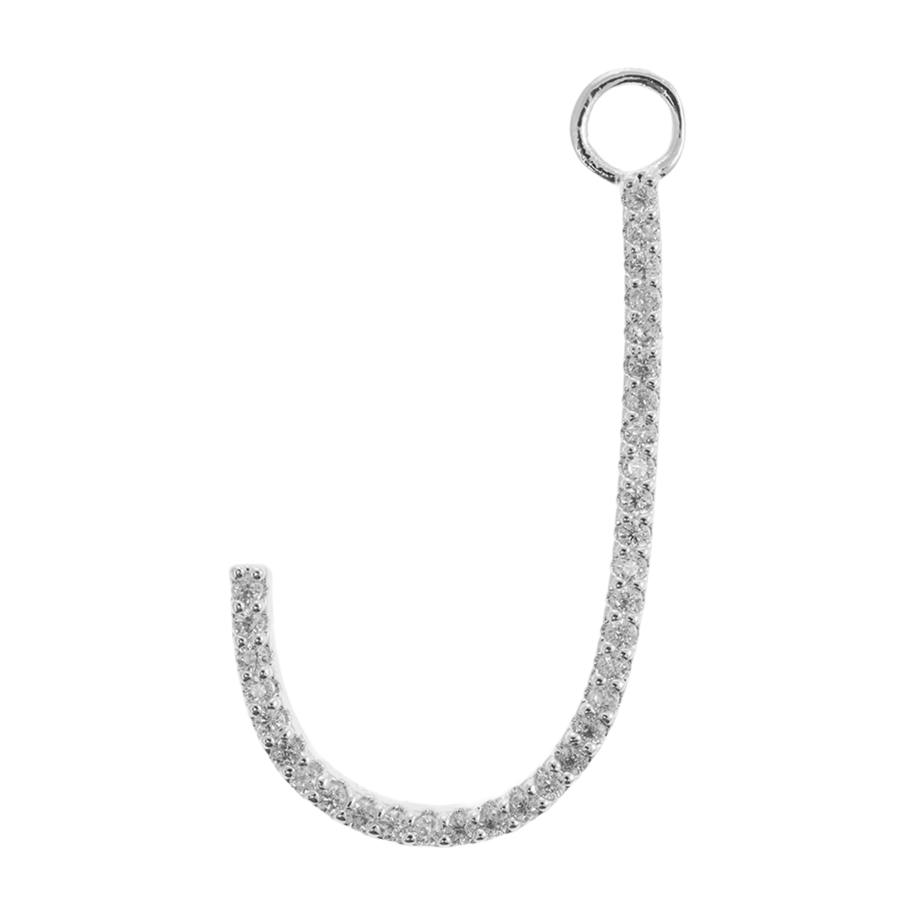 Large Letter Necklace Silver J