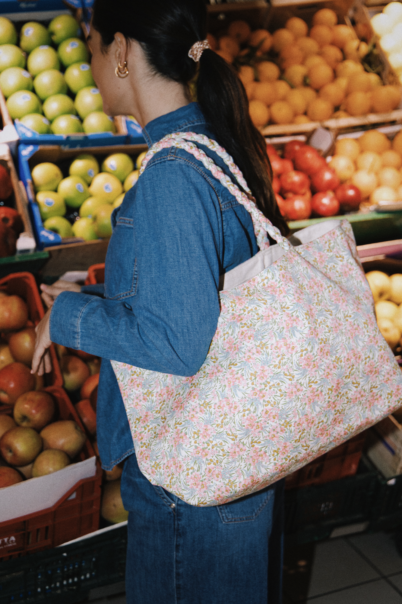 SHOPPER MW LIBERTY SWIRLING PETALS PINK