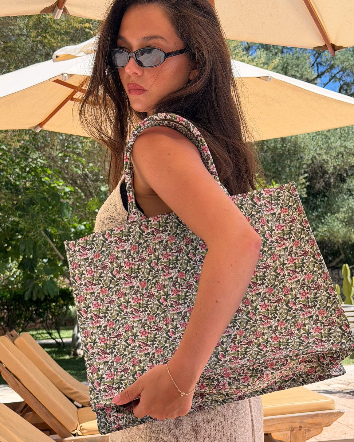 TOTE BAG MW LIBERTY STRAWBERRY TREE GREEN