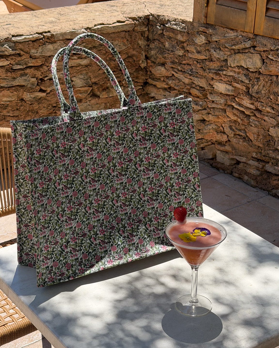 TOTE BAG MW LIBERTY STRAWBERRY TREE GREEN