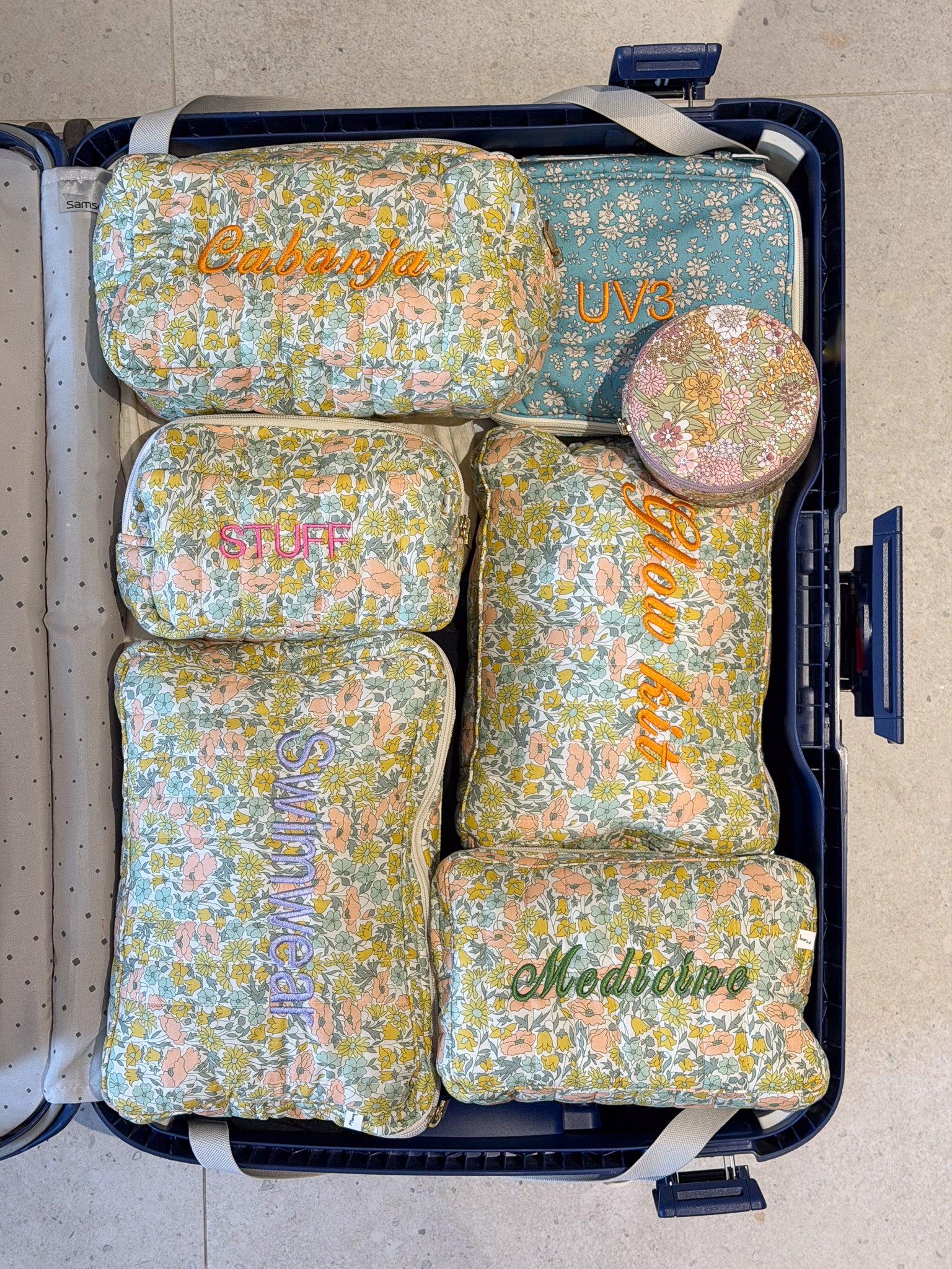 POUCH SQUARE MW LIBERTY POPPY DAISY PASTEL