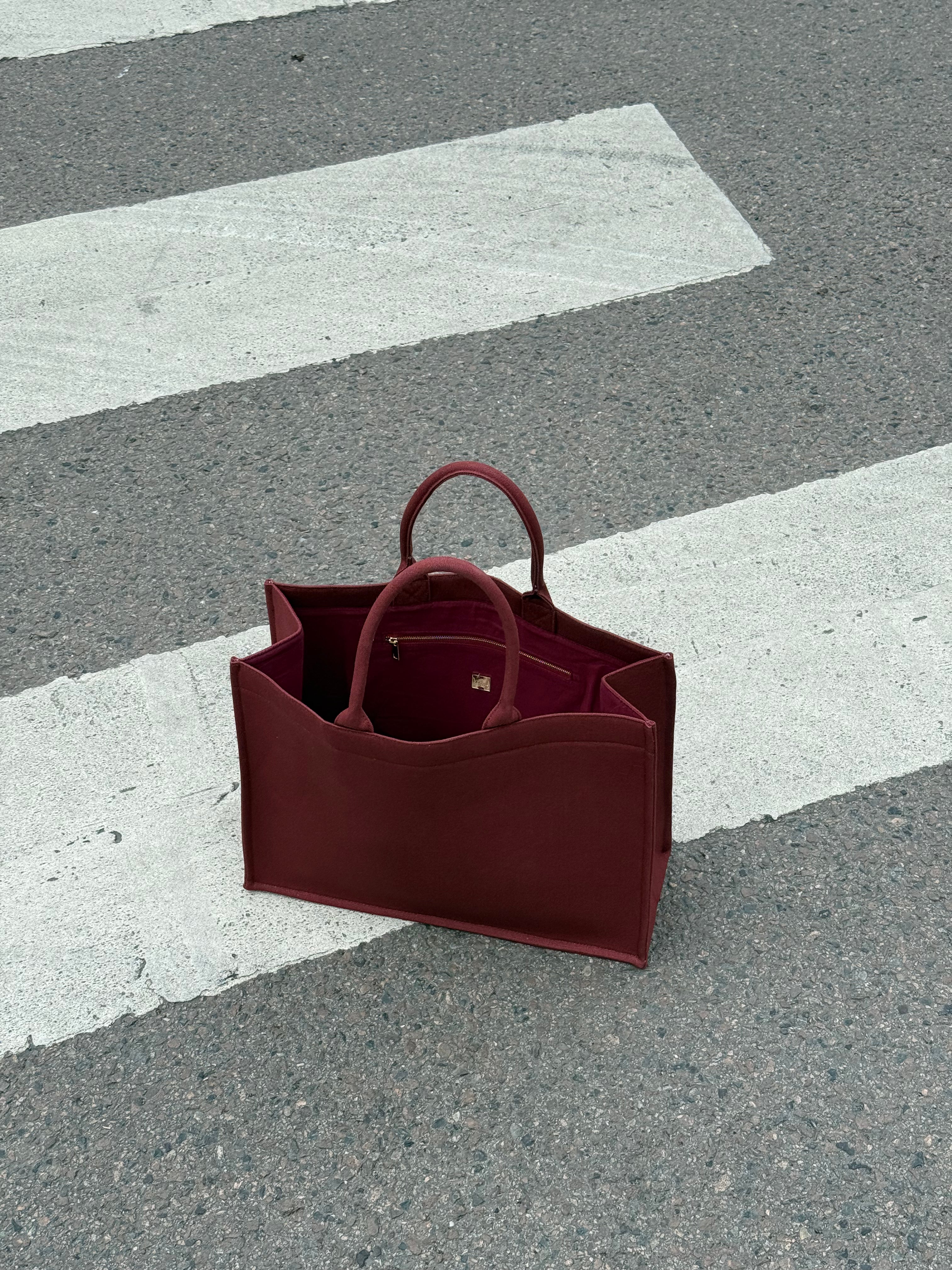 TOTE BAG CANVAS BORDEAUX