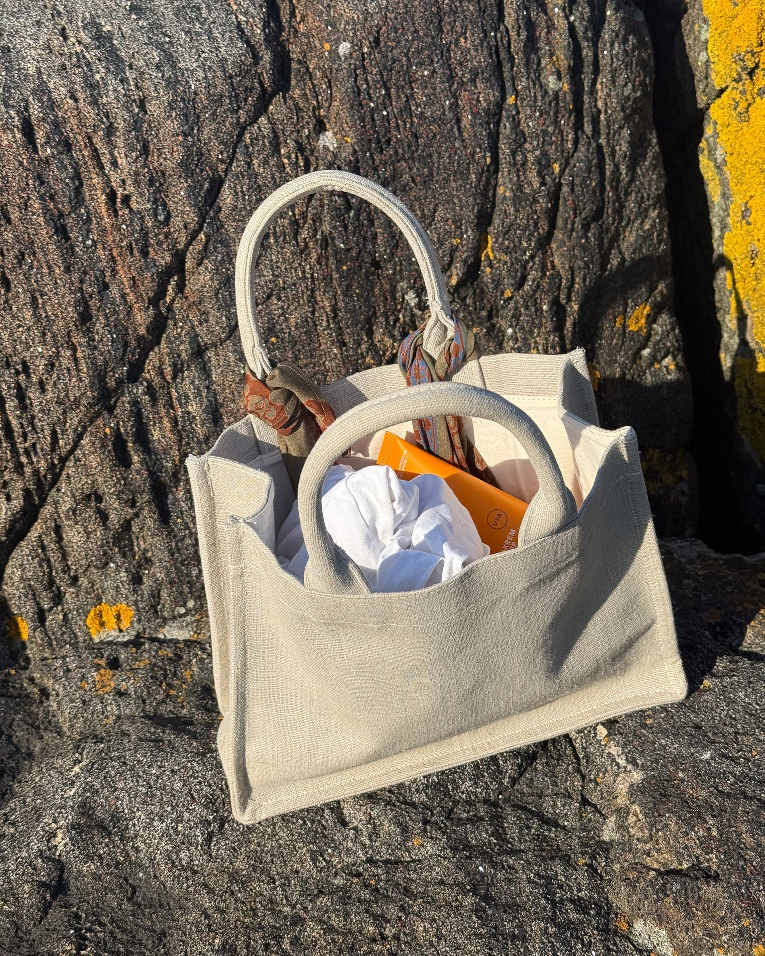 TOTE BAG MINI BELGIAN LINEN BEIGE