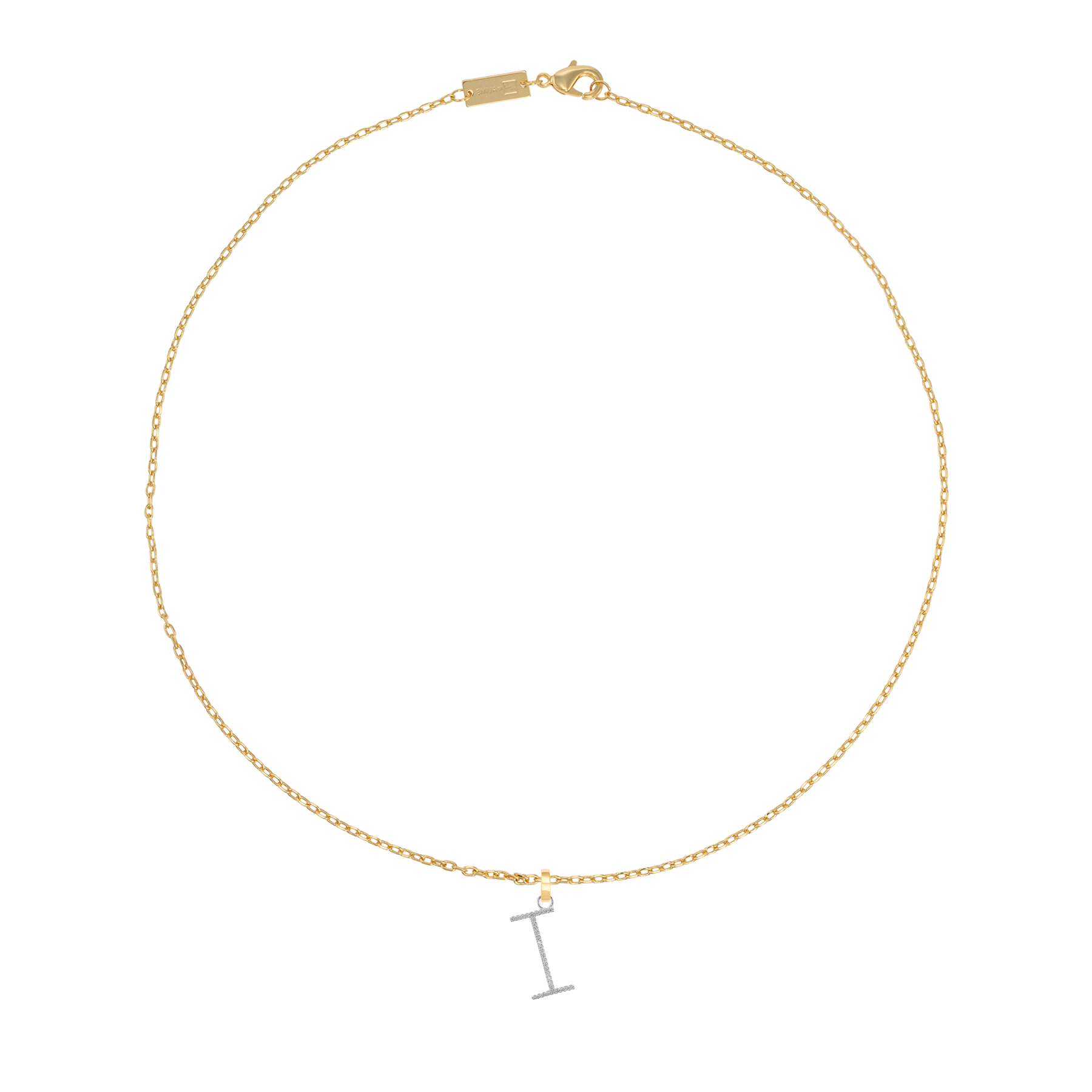 Large Letter Necklace Gold I