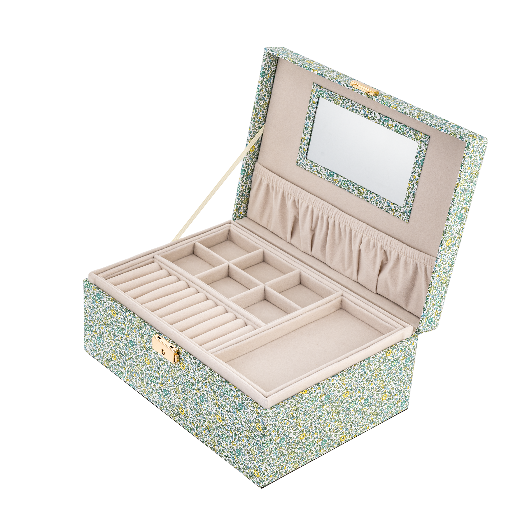 JEWELRY BOX SQUARE MW LIBERTY KATIE AND MILLIE GREEN