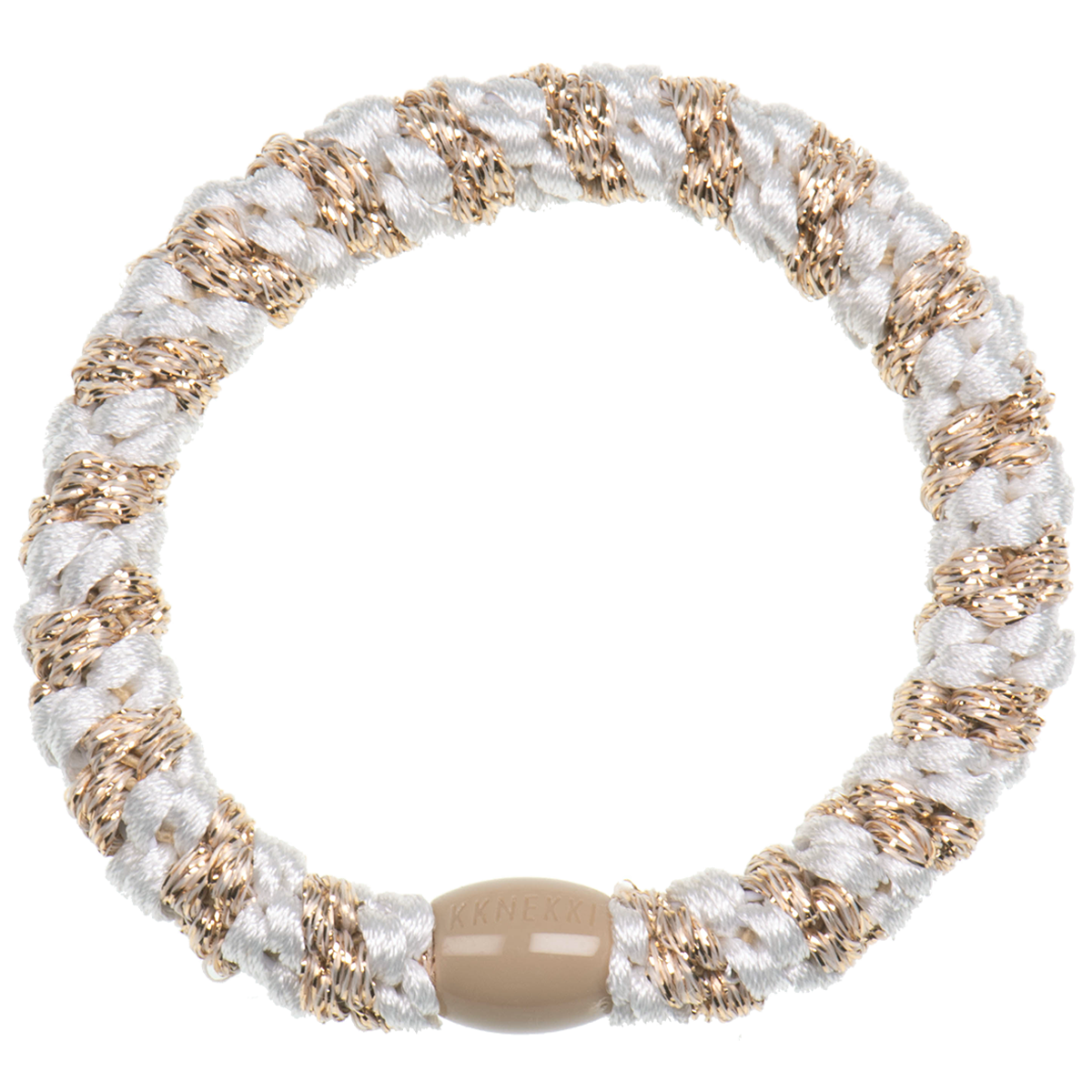 Image of Kknekki White-Beige glitter stripe  from Kknekki original hair ties