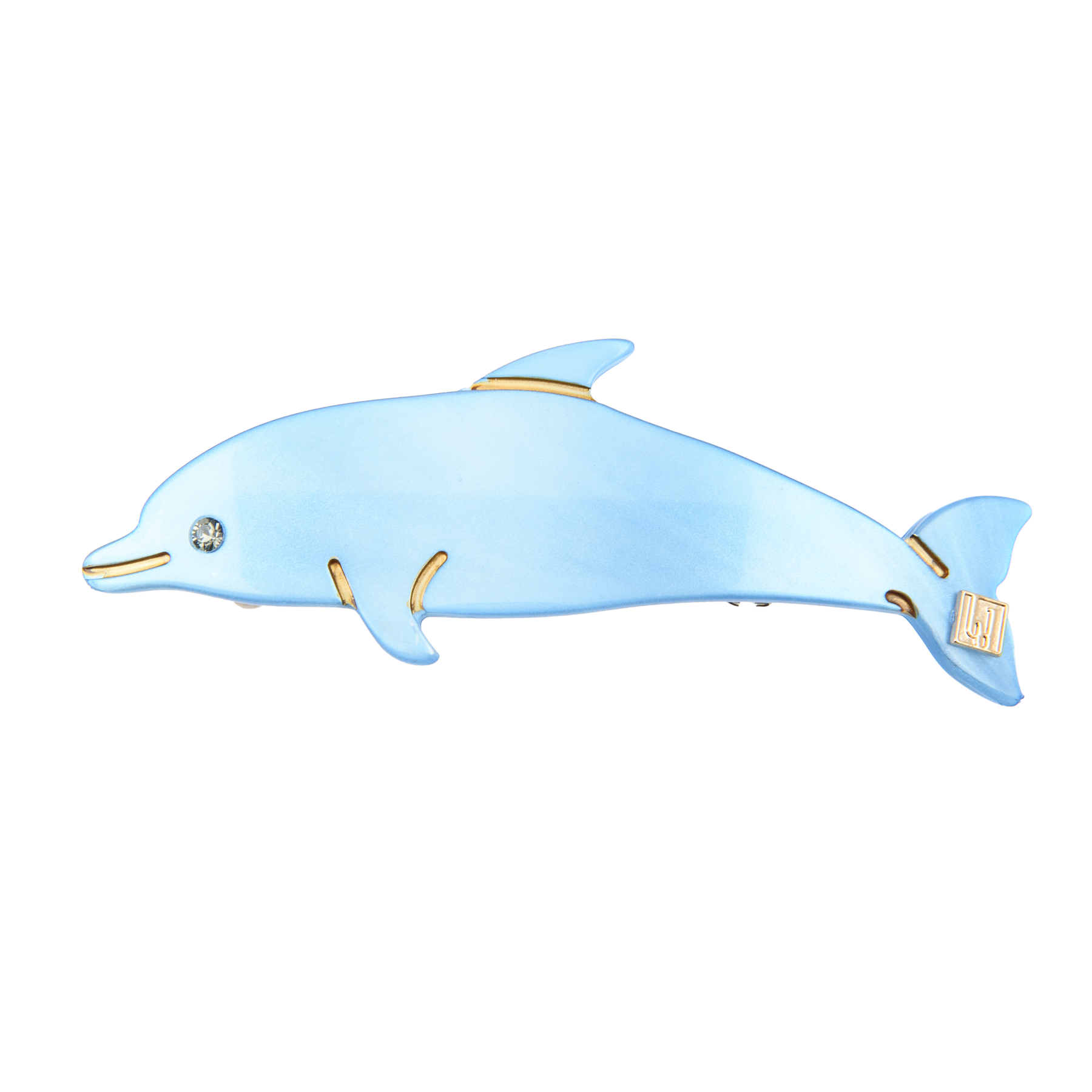 Image of Dolphin clip Seablue Swarovski Handmade from Bon Dep Icons
