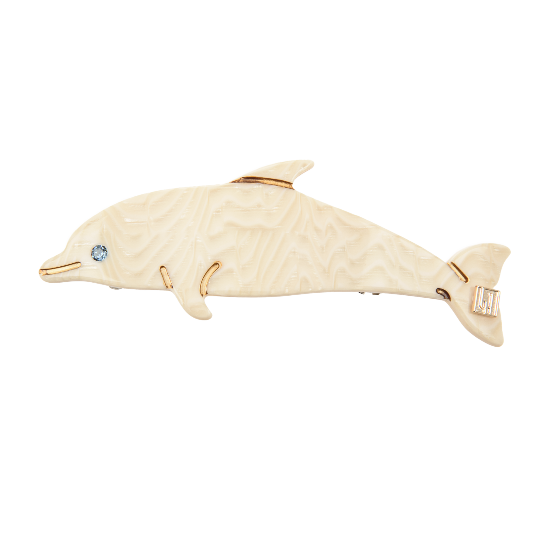 Image of Dolphin clip Ivory Swarovski Handmade from Bon Dep Icons