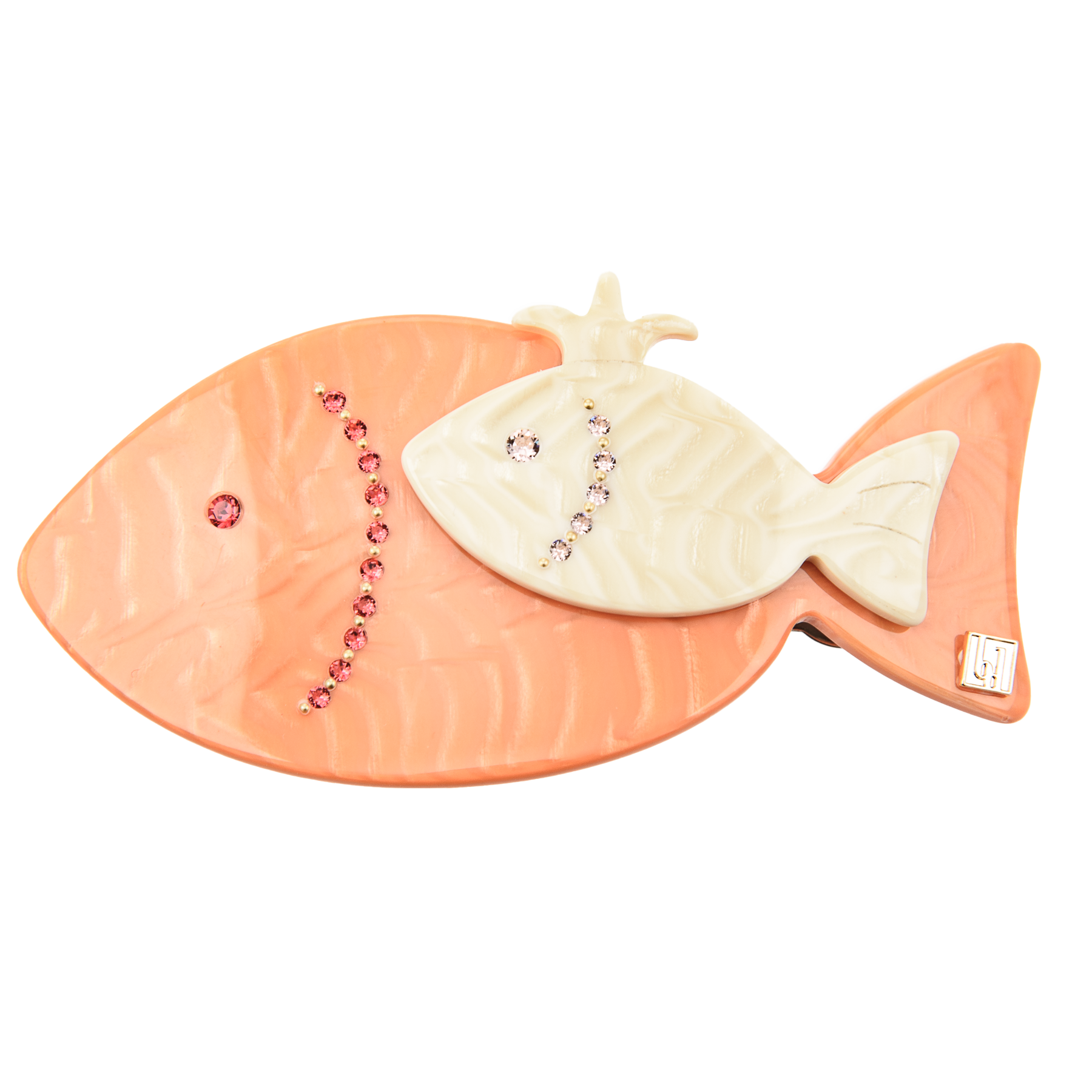 Image of Fish clip Coral Swarovski Handmade from Bon Dep Icons