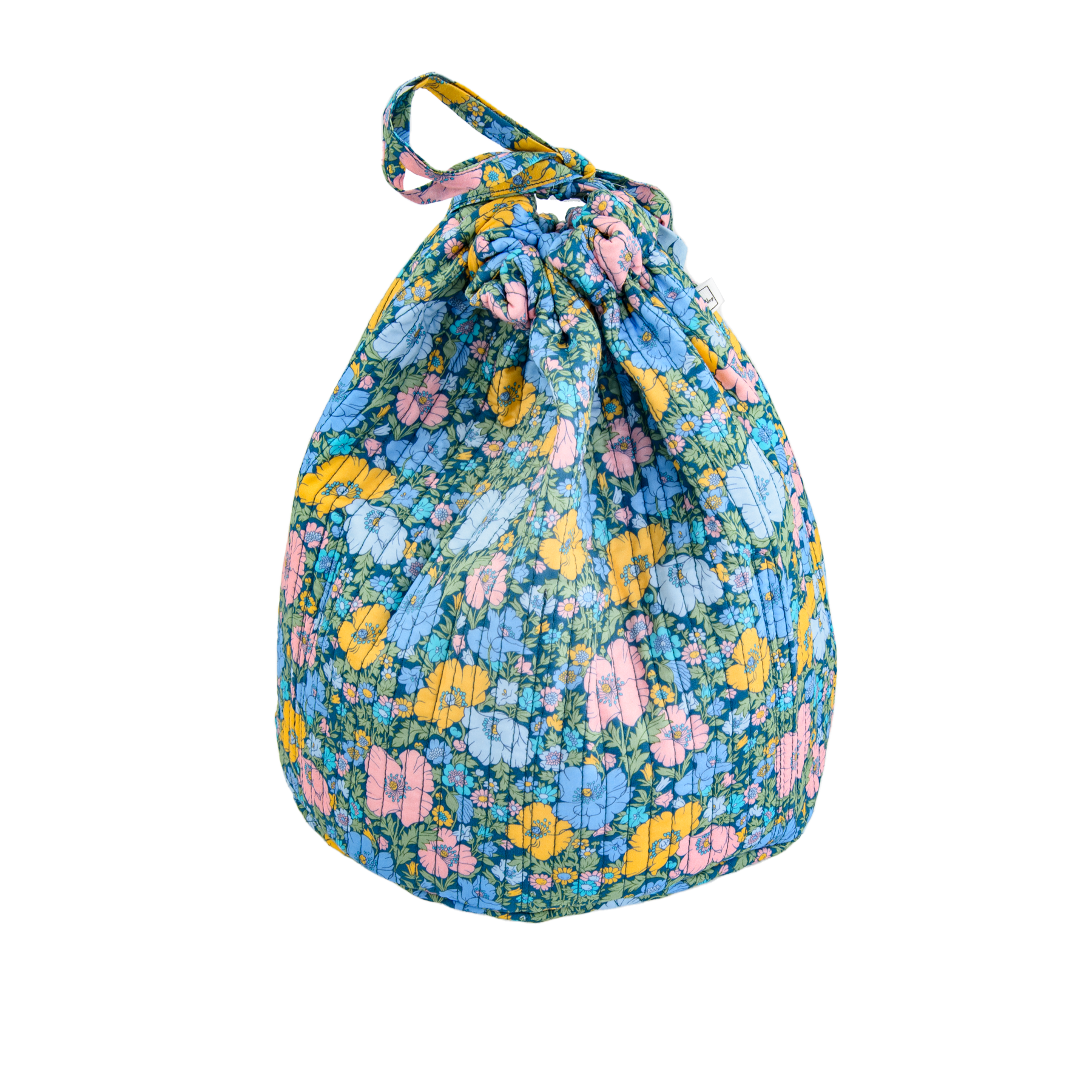 Image of Pouch round mw Liberty fabric Meadow song Blue from Bon Dep Essentials