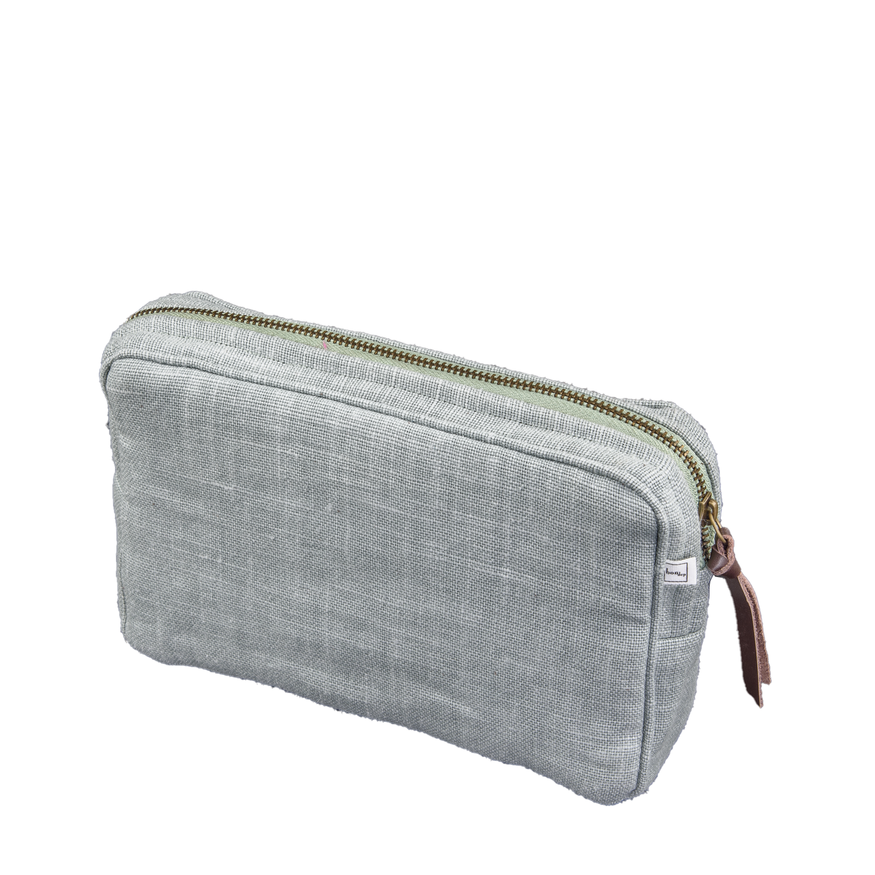 Image of Pouch small Belgian linen Mint from Bon Dep Essentials