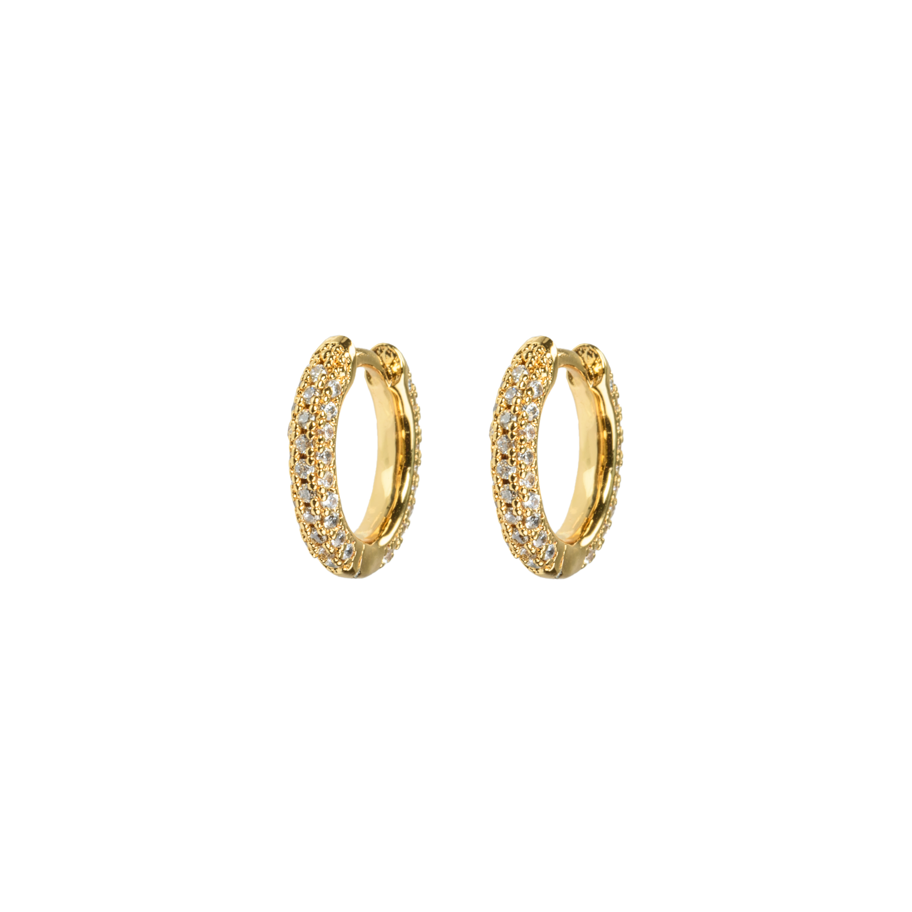 Image of Small stone covered hoops White from Emilia by Bon Dep