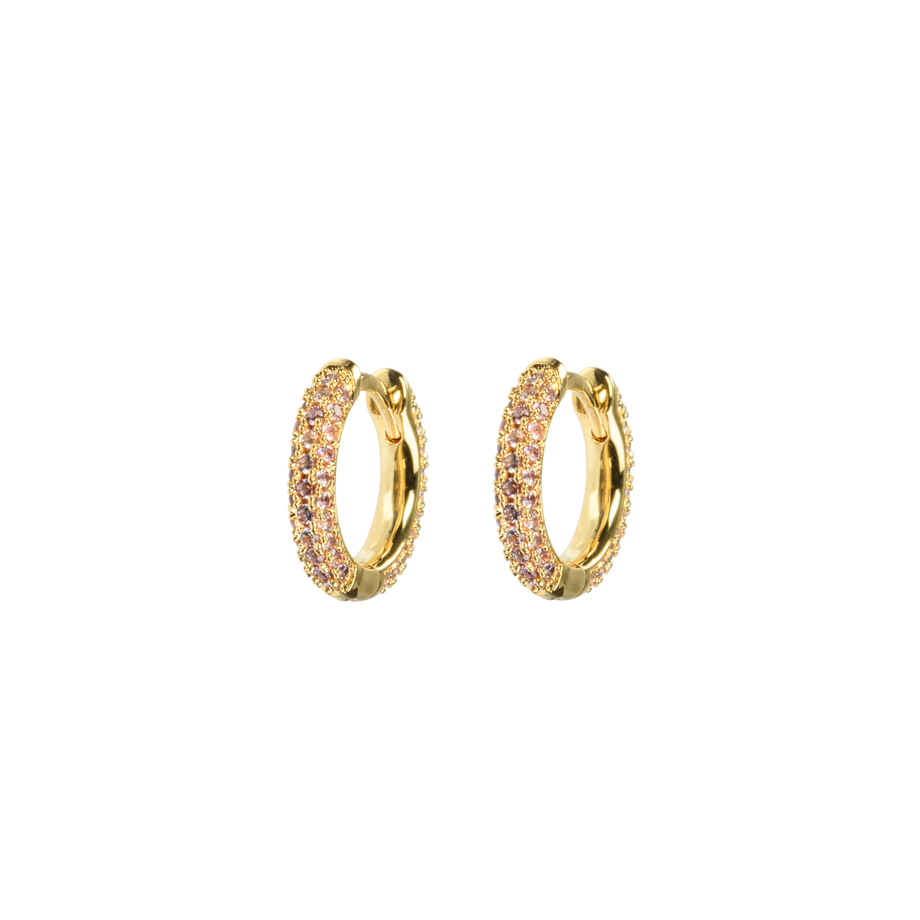 Image of Small stone covered hoops Brown from Emilia by Bon Dep