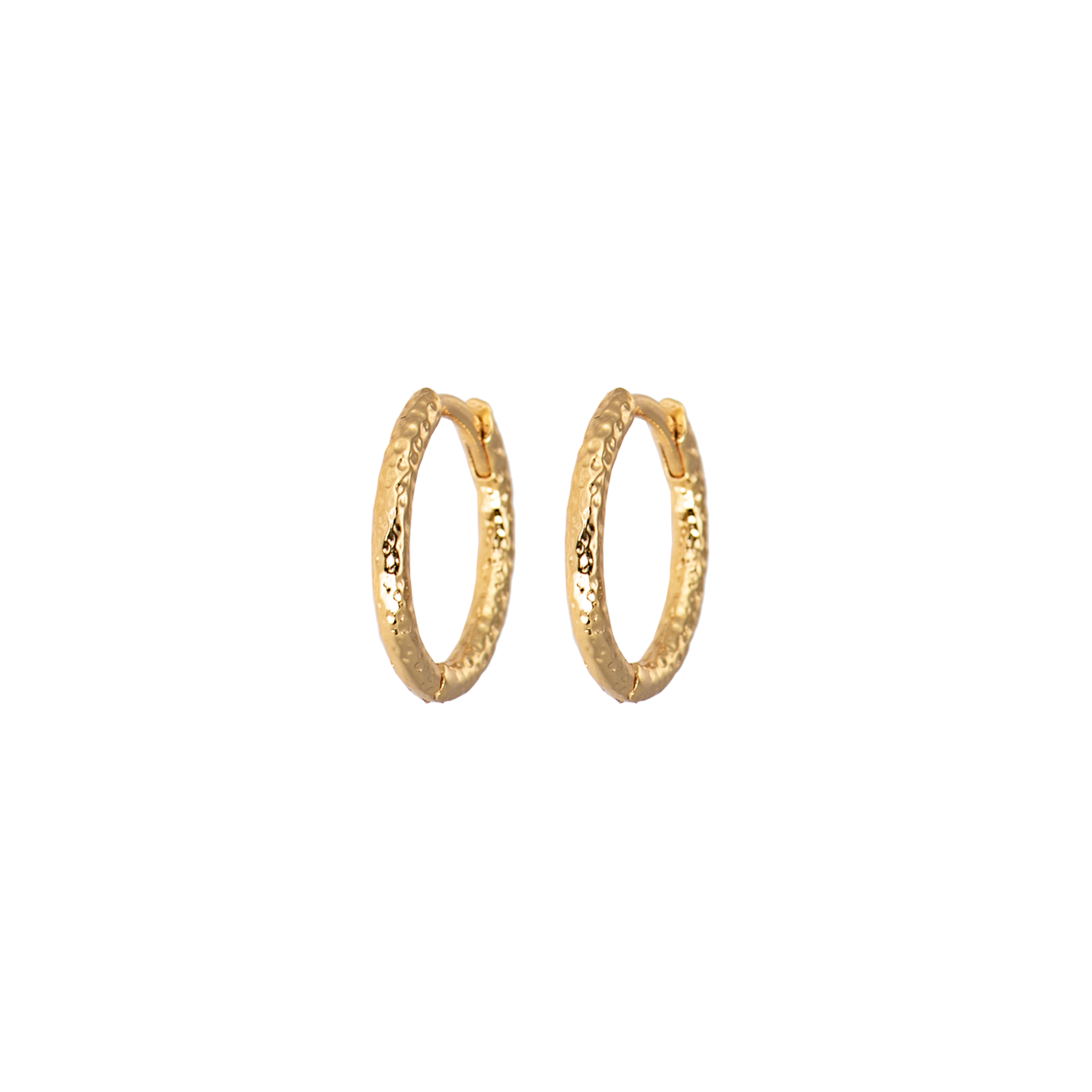 Image of Small hammered gold hoops from Emilia by Bon Dep